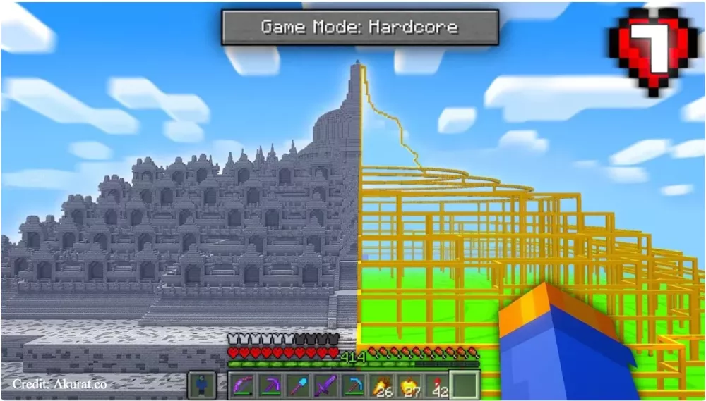 Youtuber Baww Dapat Akses Gratis Seumur Hidup ke Candi Borobudur Setelah Membangunnya di Minecraft